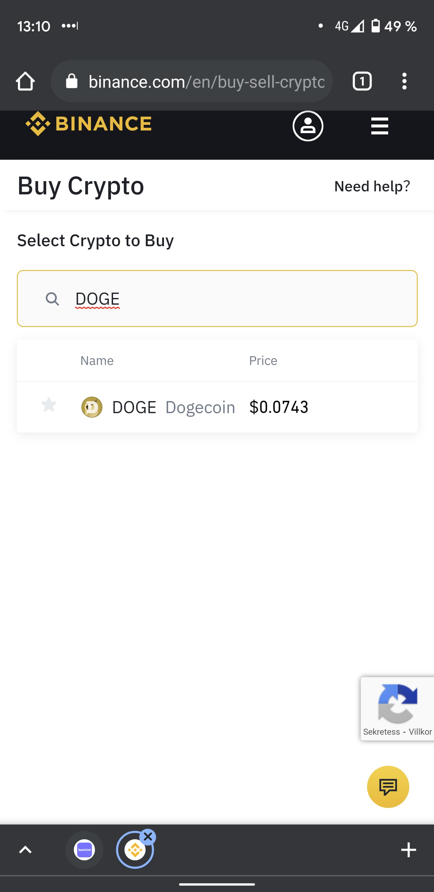 Köpa dogecoins
