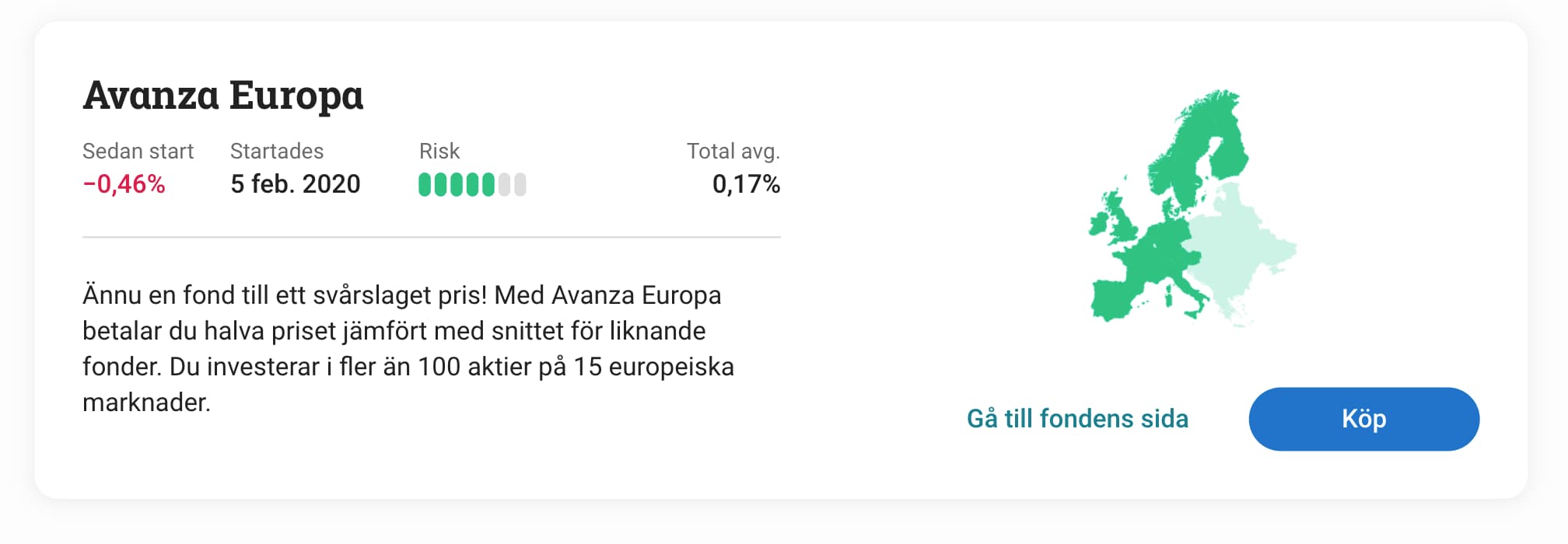 Indexfond Avanza Europa